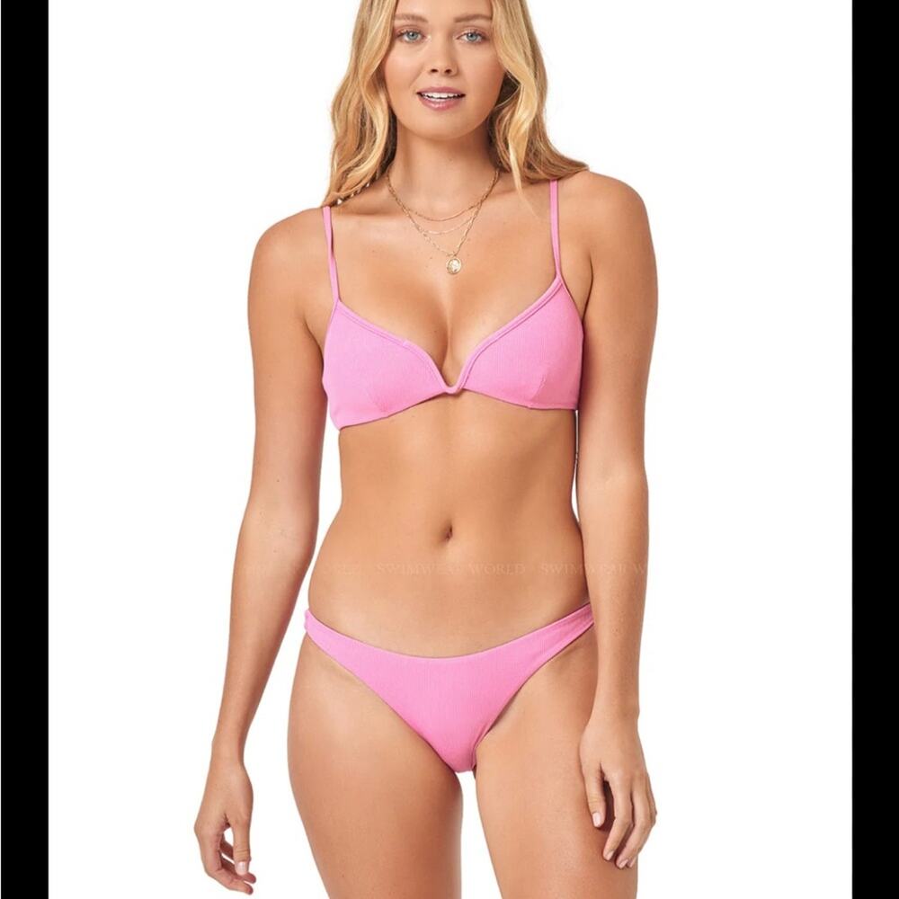 L Space Helena Camacho Pink Bikini Top